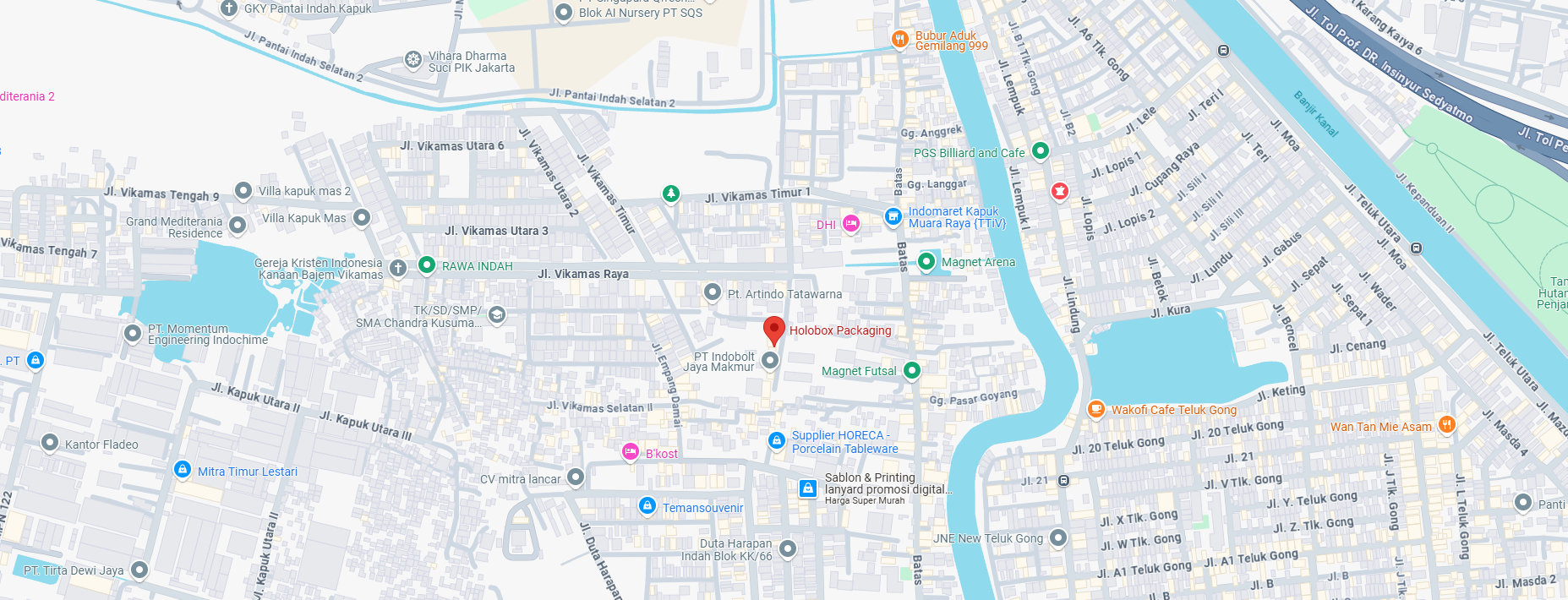 Screenshot Google Map Holobox Packaging